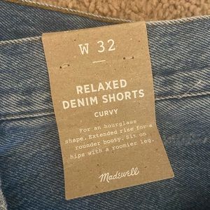 Madewell relaxed denim shorts curvy (W32, discontinued)